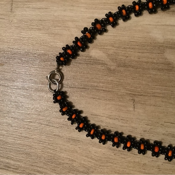 New vintage retro Flower power choker beaded necklace - Picture 3 of 7